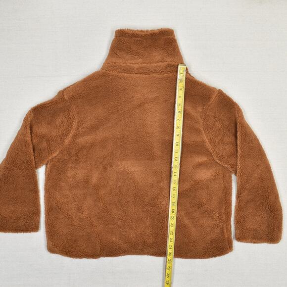 NEW Gap Women Double Breasted Coat Jacket Polyester Orange Size L Sherpa Pockets - Picture 5 of 8